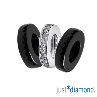 【Just Diamond】Day&Night系列18K金鑽石墜子-Triple rings(黑)