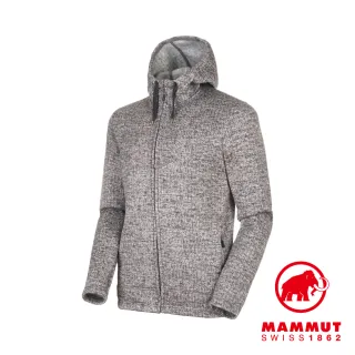 【Mammut 長毛象】Chamuera ML Hooded Jacket Men 印花針織刷毛連帽外套 鯊魚灰 男款 #1014-01360