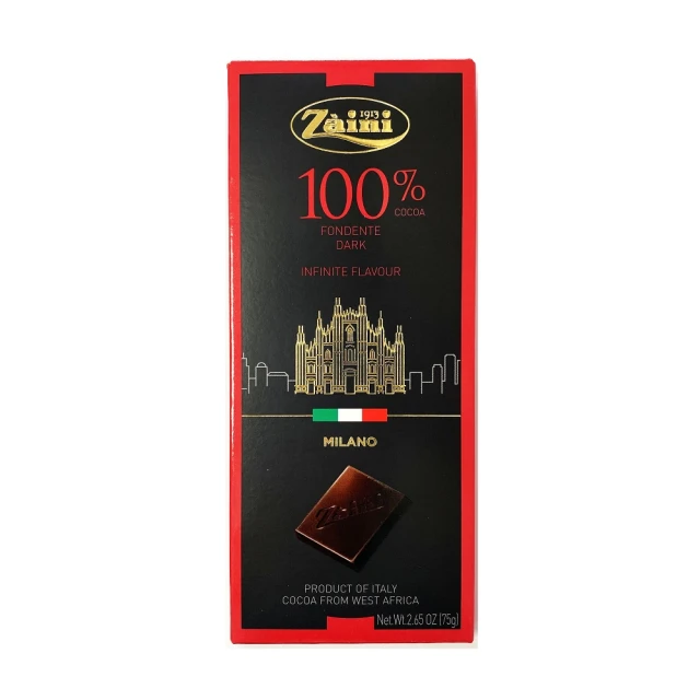 第09名 【Zaini】義大利采霓100%純黑巧克力 75g