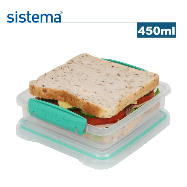 【SISTEMA】紐西蘭進口攜便式吐司保鮮盒450ml(顏色隨機)/