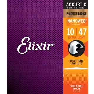 【Elixir】EXXF-16002 Nanoweb 磷青銅民謠吉他套弦(台灣公司貨 商品品質有保障)