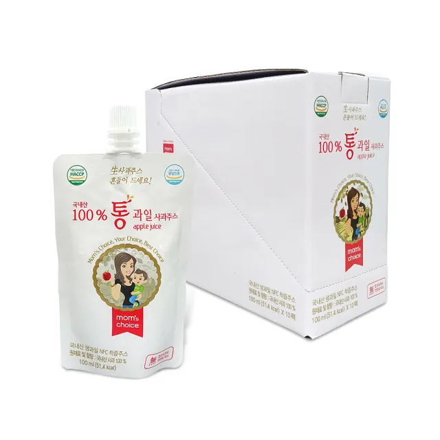 【韓味不二】韓國 禮山蘋果果汁 共1盒(100ml X10包)