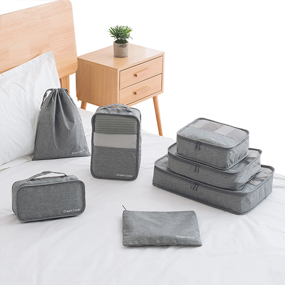 【PUSH!】旅遊用品旅行收納袋行李箱衣物整理收納包袋套裝(7件套S51)