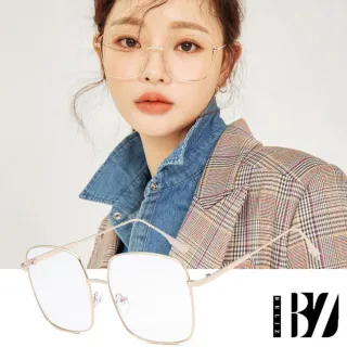 【BeLiz】韓版大方框＊細框金屬平光眼鏡/金