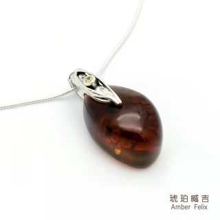 【Amber Felix】琥珀臧吉品格茶珀墜鍊7.6g(琥珀協會認證)