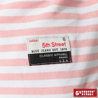 【5th STREET】男條紋短袖POLO衫-粉紅