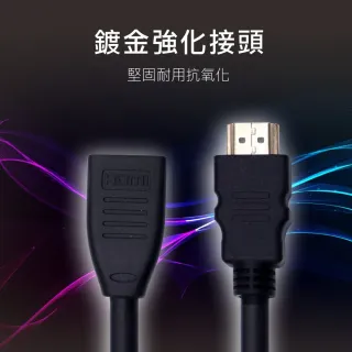 【KINYO】HDMI公對母轉接延長線 50cm(HD-08)