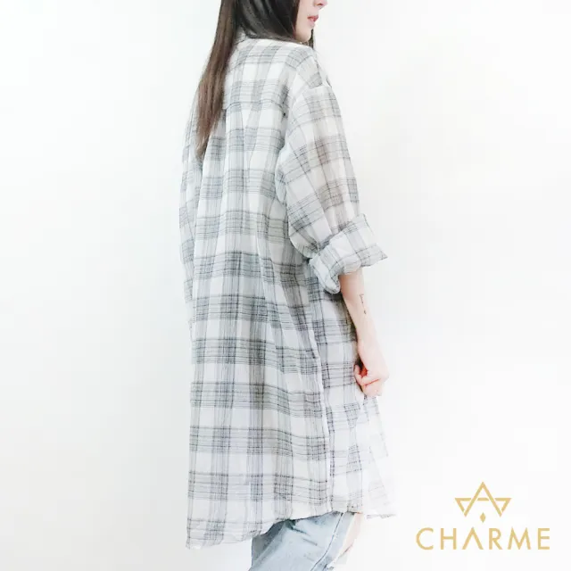 【charme】百搭休閒格紋幾何圖形外罩(4款任選)