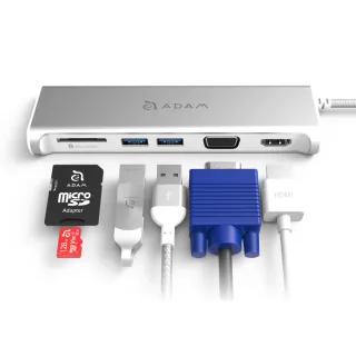 【ADAM】Hub A03 USB-C 5 合 1 多功能 4K 顯示轉接器(一秒擴充MacBook Air)