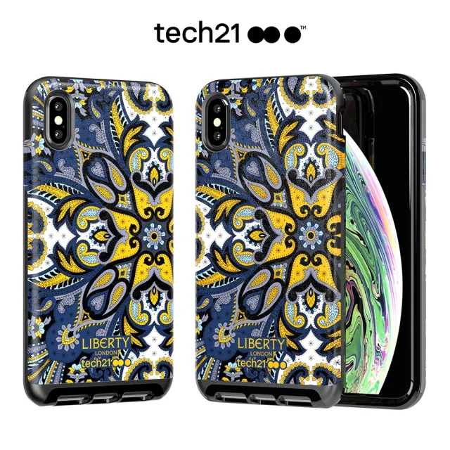 tech21 英國Tech21超衝擊EVO LUXE防撞皮質保護殼-變形蟲系列藍iPhone Xs Max(英國倫敦百年聯名紀念款)