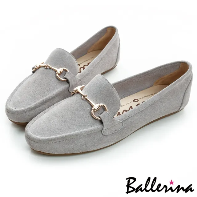 【Ballerina】牛麂皮金屬鍊樂福鞋(共七色)