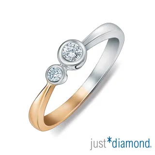 【Just Diamond】18K雙色金 鑽石戒指-Lover