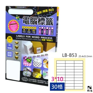 【鶴屋】LB-B53 鐳射/噴墨/影印三用電腦標籤(105張/盒)