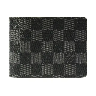 【Louis Vuitton 路易威登】LV N62663經典棋盤格LOGO Damier Infini皮革3卡對折短夾(黑)