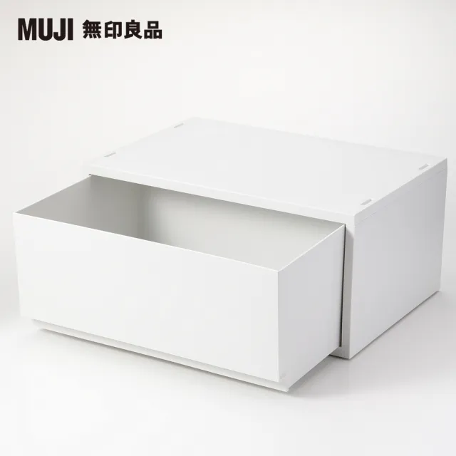 【MUJI無印良品】PP資料盒/橫式/深型/白灰(4入組)