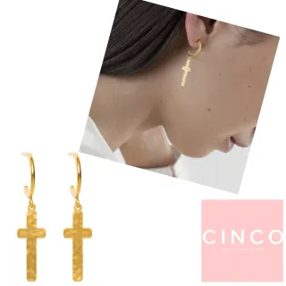 【CINCO】葡萄牙精品 CINCO Leandra earrings 24K金耳環 十字架耳環(925純銀)