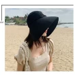 日系優雅可折疊大帽沿防曬帽 1入(遮陽帽、帽子)