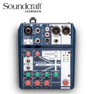 【Soundcraft 英國品牌】Notepad-5 USB混音器 5軌(公司貨原廠保固)