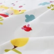 【BOREII】防蹣防水透氣純棉印花保潔墊床包組-快樂娃娃-單人(100%防水 保潔墊 戒尿布 防蹣寢具 床包)
