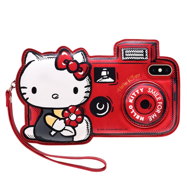 【GARMMA】iPhone Xs Max Hello Kitty 皮革造型保護套-旅行相機
