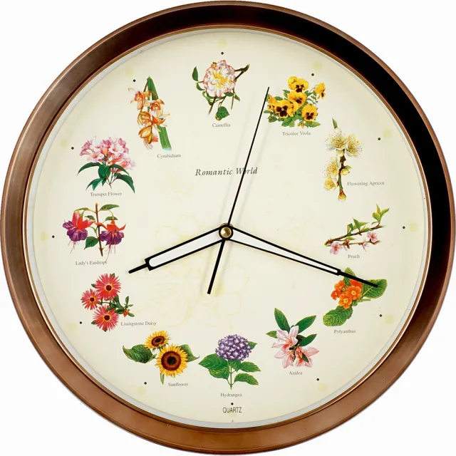 鐘情坊justime 14吋亮彩花園設計百搭色框夜光掛鐘 夜光掛鐘時鐘掃描機心 Momo購物網