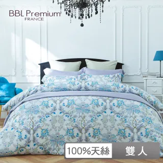 【BBL Premium】100%天絲印花兩用被床包組-鄂圖曼-靜謐藍(雙人)