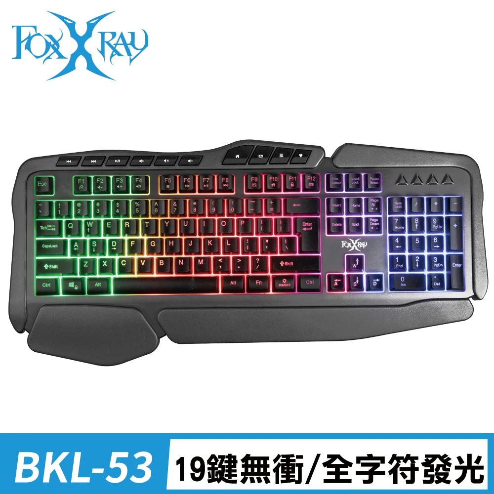 【FOXXRAY 狐鐳】仄洛斯戰狐電競鍵盤(FXR-BKL-53)