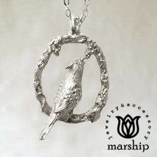 【Marship】日本銀飾品牌 葡萄與鸚鵡項鍊 925純銀 亮銀款(項鍊)