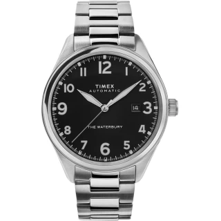 【TIMEX】天美時 Waterbury Chrono系列 經典紳士機械錶(黑面 / 銀 TXTW2T69800)