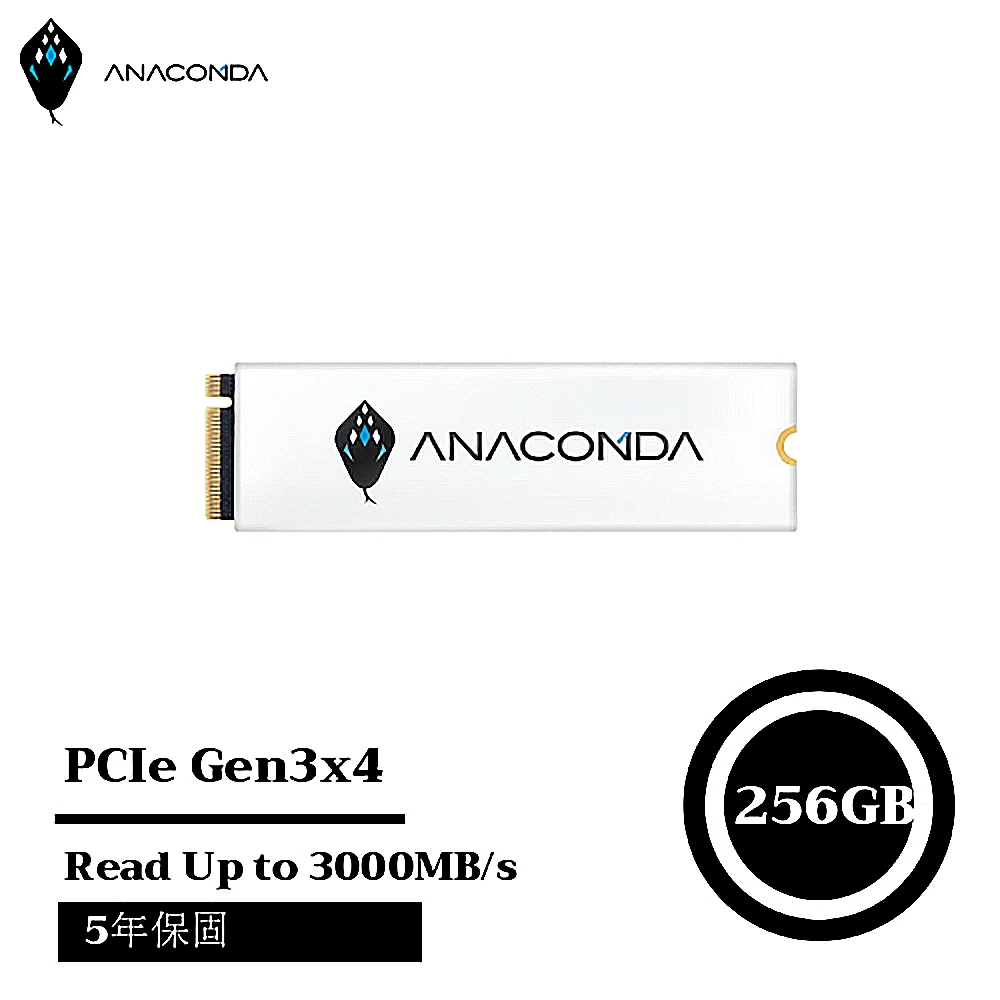 【ANACOMDA 巨蟒】i3 256G PCIe Gen3x4 NVMe SSD固態硬碟