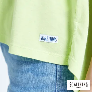 【SOMETHING】女裝 清新V領休閒T恤(嫩綠色)