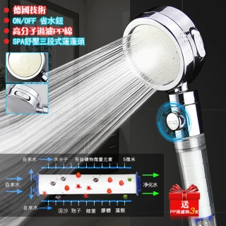 淨水增壓蓮蓬頭2入+濾芯6入(含單頭內各1入)