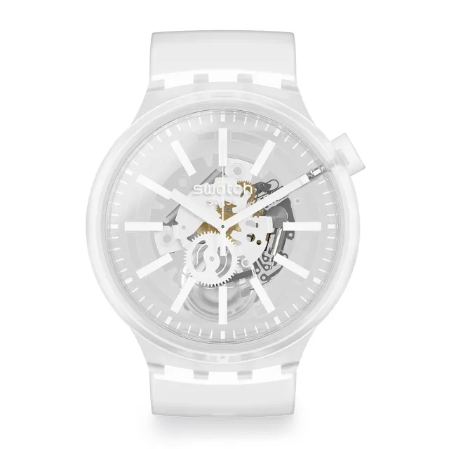【SWATCH】BIG BOLD JELLY系列手錶  WHITEINJELLY 男錶 女錶(47mm)