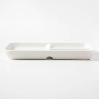 【MUJI 無印良品】米白瓷分隔盤/小
