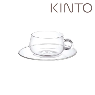 【Kinto】UNITEA玻璃杯盤組230ml_玻璃杯盤
