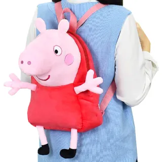 【TDL】粉紅豬小妹佩佩豬喬治兒童後背包包雙肩背包娃娃玩偶絨毛背包 296965/296966