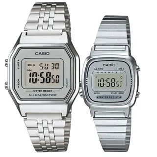 【CASIO 卡西歐】簡約時尚男女對錶(LA-680WA-7A+LA-670WA-7)