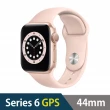 鋼化保貼超值組★【Apple 蘋果】Apple Watch Series6 44公釐 GPS版 鋁金屬錶殼搭配運動錶帶(S6 GPS44)
