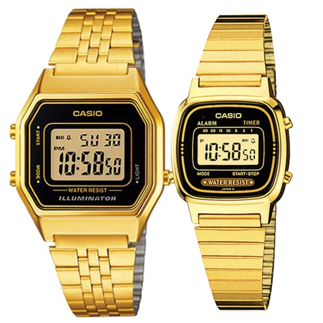 CASIO 卡西歐 簡約時尚男女對錶(LA-680WGA-1 +LA-670WGA-1)