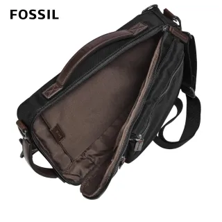 【FOSSIL】Buckner 行動族尼龍電腦包-黑色 MBG9475001(可手提側背斜背)