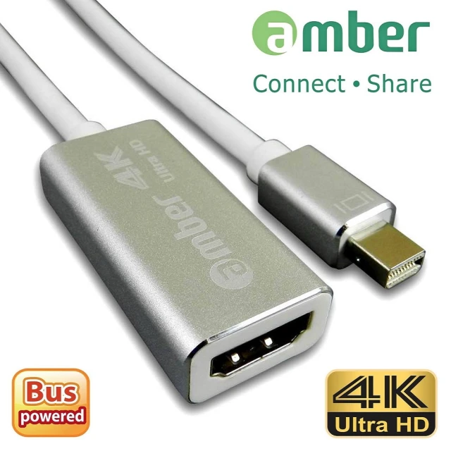 【amber】mini DisplayPort 轉 4K HDMI 訊號轉換線(mini DP/Thunderbolt)