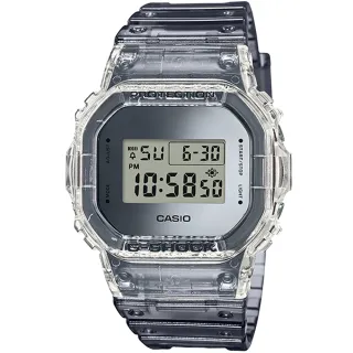 【CASIO 卡西歐】G-SHOCK 復古風格半透明電子腕錶(DW-5600SK-1)