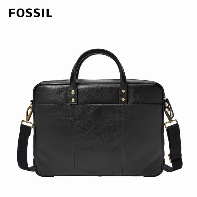 Fossil Haskell 真皮公事包 黑色mbg9377001 Momo購物網