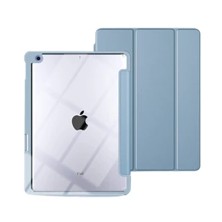 【Mass】iPad 第 8 代 10.2 吋 雙貝系列 馬卡龍筆槽透明保護套(iPad 8 / ipad 8 保護套)