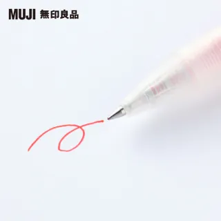 【MUJI 無印良品】自由換芯按壓滑順膠墨筆/紅0.5mm