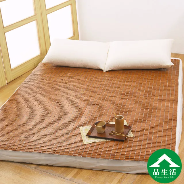 【品生活】涼夏碳化麻將竹床蓆(雙人加大6*6尺)