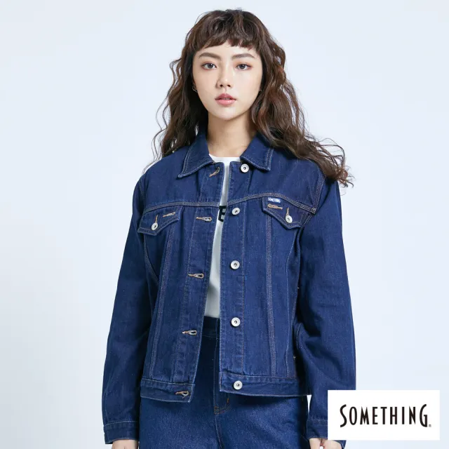 【SOMETHING】女裝 復刻牛仔外套(原藍色)