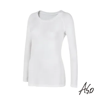 【A.S.O 阿瘦集團】負離子膠原蛋白圓領長袖女上衣(白色)
