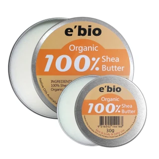 【ebio 伊比歐】100%有機乳油木果油-無香味(100G+30G)