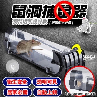 【原家良品】鼠洞式捕鼠器透明款 滅鼠神器全自動誘捕抓老鼠 3入組